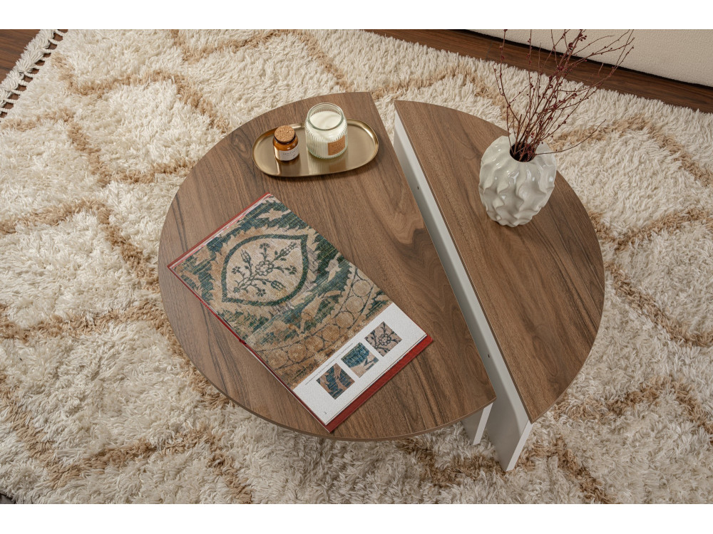 Houten salontafel "Orion" 90 x 60 x 30 cm - Notelaar