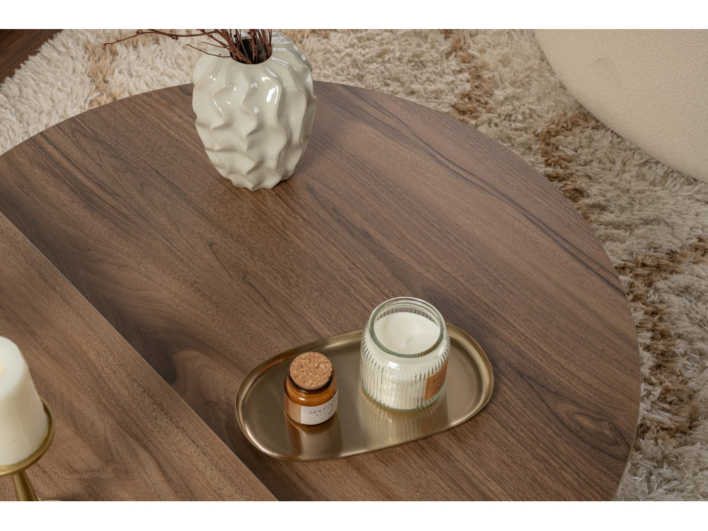 Houten salontafel "Orion" 90 x 60 x 30 cm - Notelaar
