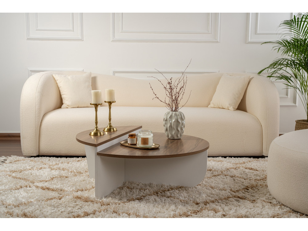 Houten salontafel "Orion" 90 x 60 x 30 cm - Notelaar