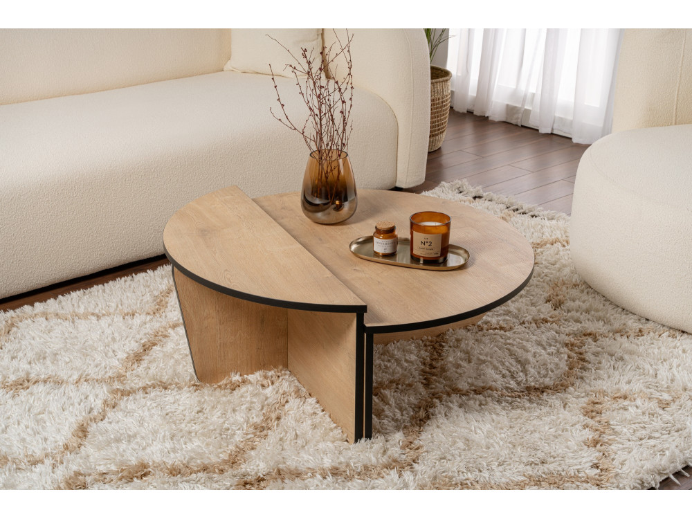 Houten salontafel "Orion" 90 x 60 x 30 cm - Honing eik