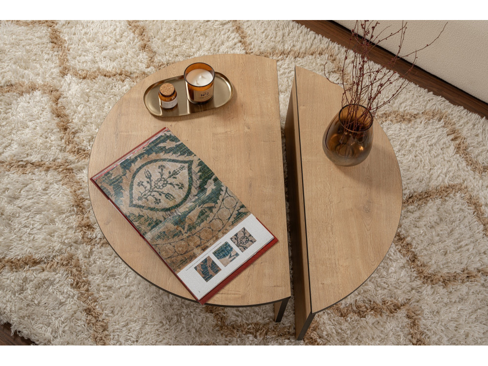 Houten salontafel "Orion" 90 x 60 x 30 cm - Honing eik
