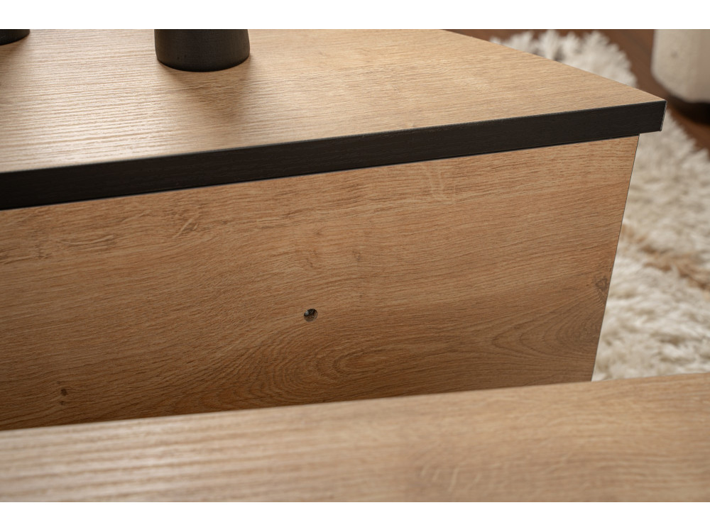 Houten salontafel "Orion" 90 x 60 x 30 cm - Honing eik