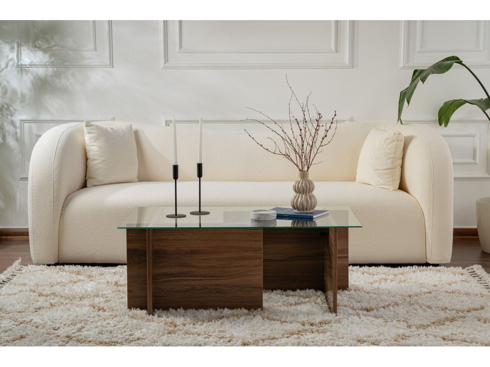 Houten salontafel "Vetrino" - 105 x 65 x 40 cm - Notelaar