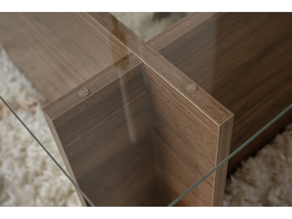 Houten salontafel "Vetrino" - 105 x 65 x 40 cm - Notelaar