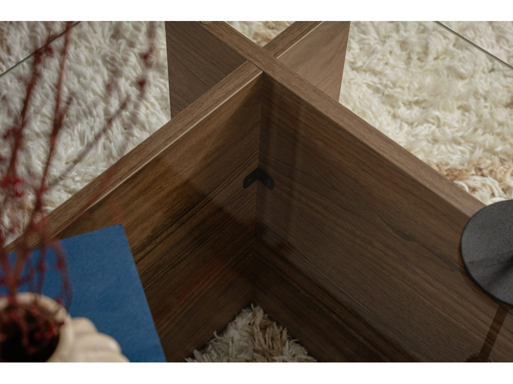 Houten salontafel "Vetrino" - 105 x 65 x 40 cm - Notelaar