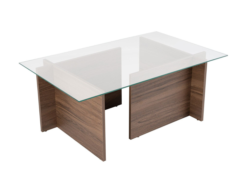 Houten salontafel "Vetrino" - 105 x 65 x 40 cm - Notelaar
