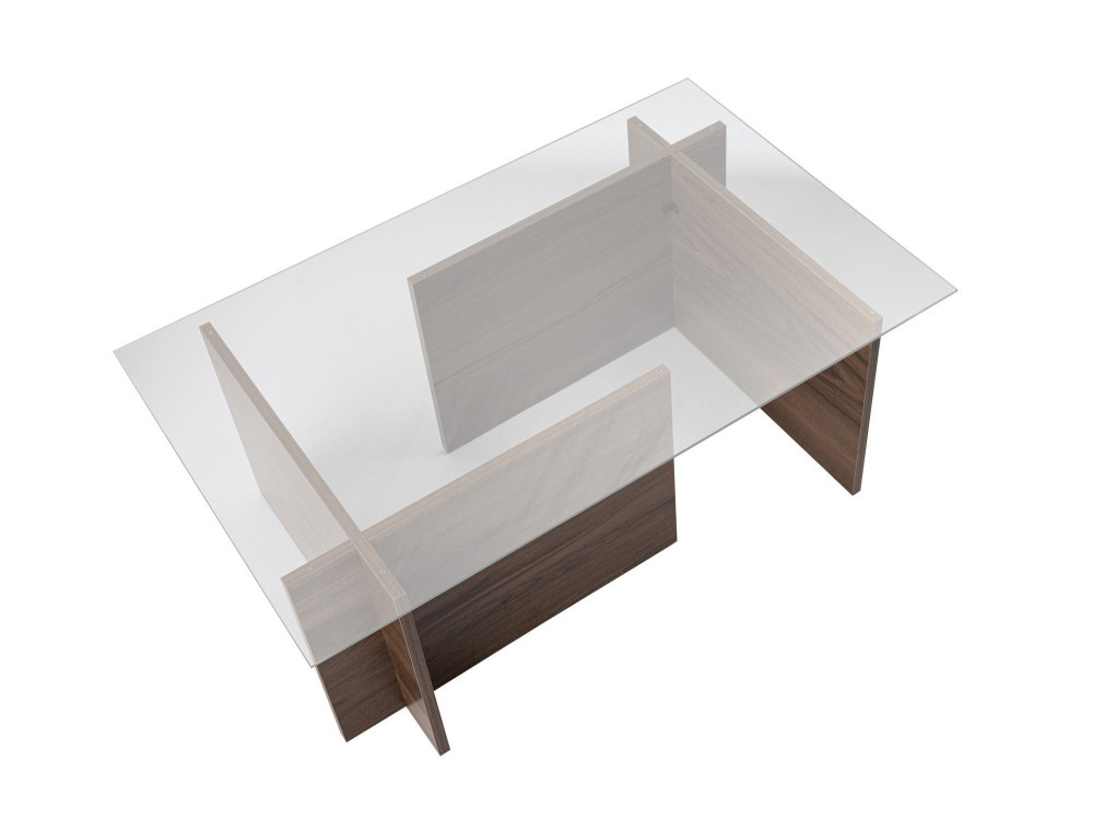 Houten salontafel "Vetrino" - 105 x 65 x 40 cm - Notelaar
