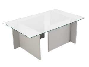 Vetrino" glazen salontafel 105 x 65 x 40 cm - Grijs