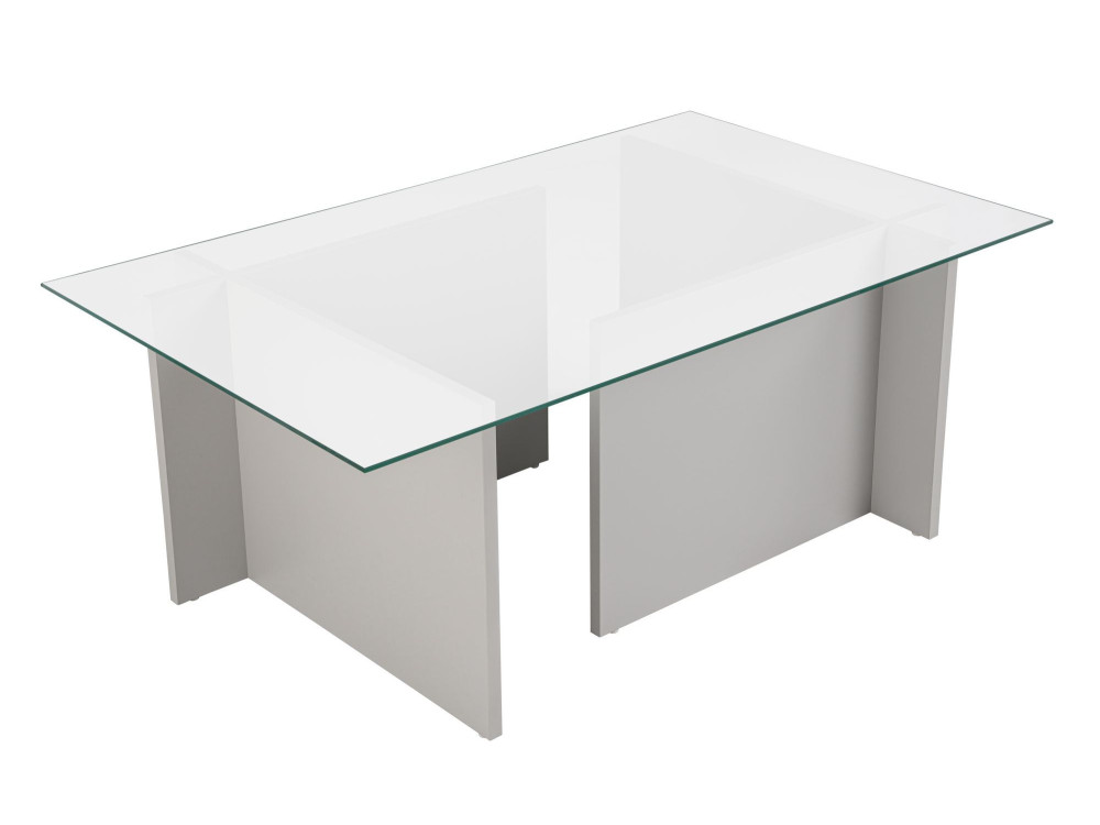 Vetrino" glazen salontafel 105 x 65 x 40 cm - Grijs
