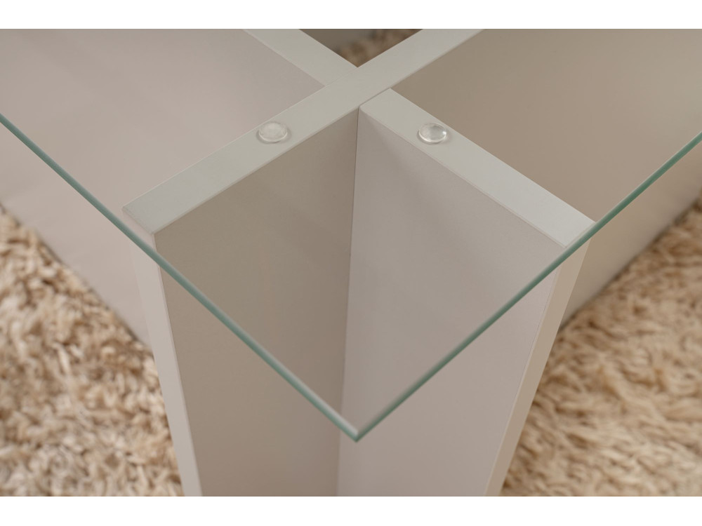 Vetrino" glazen salontafel 105 x 65 x 40 cm - Grijs