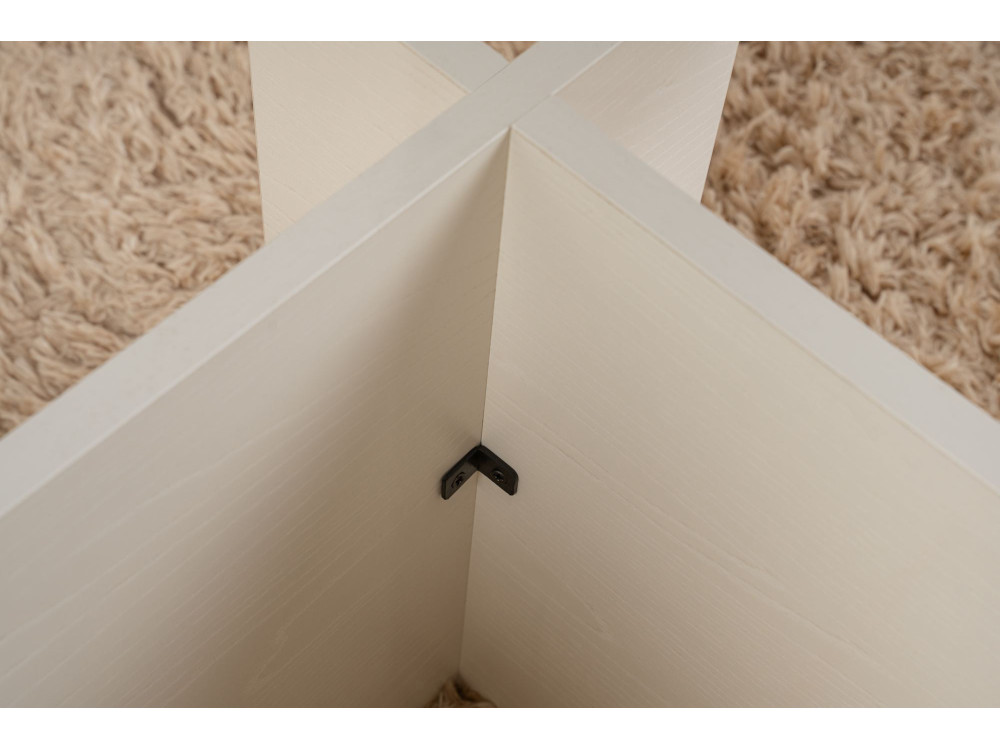 Vetrino" glazen salontafel 105 x 65 x 40 cm - Wit hout