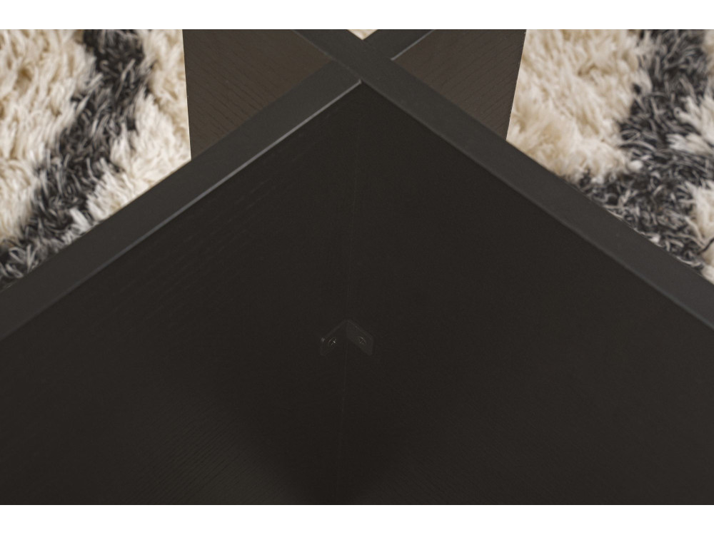 Vetrino" glazen salontafel 105 x 65 x 40 cm - Zwart hout