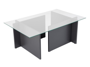 Vetrino" glazen salontafel 105 x 65 x 40 cm - Antraciet
