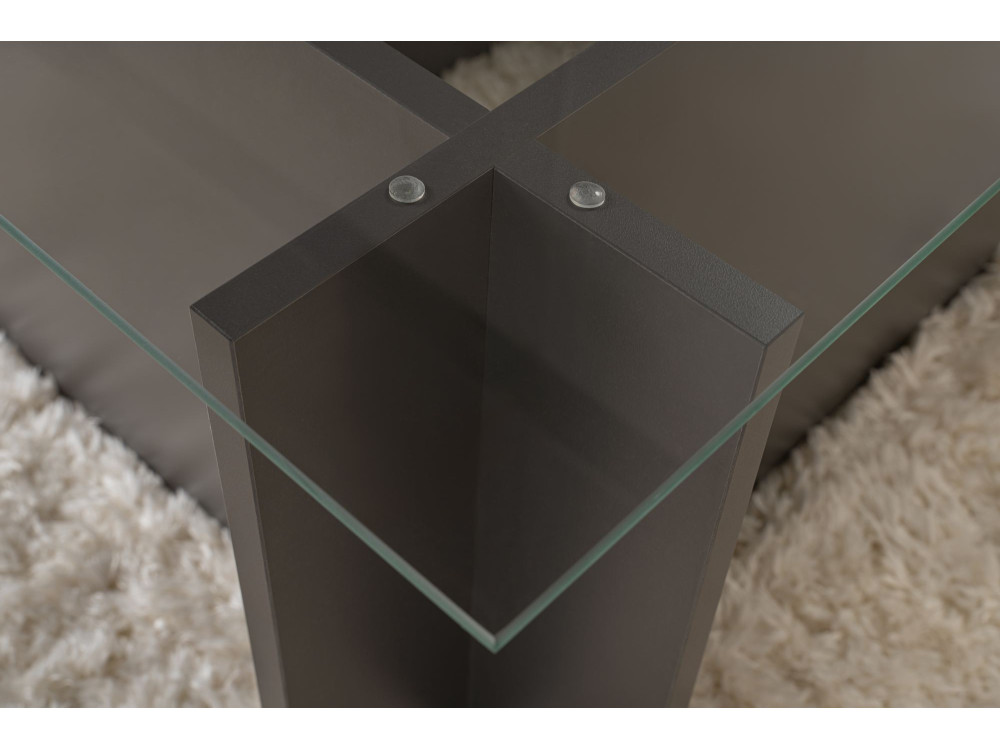Vetrino" glazen salontafel 105 x 65 x 40 cm - Antraciet