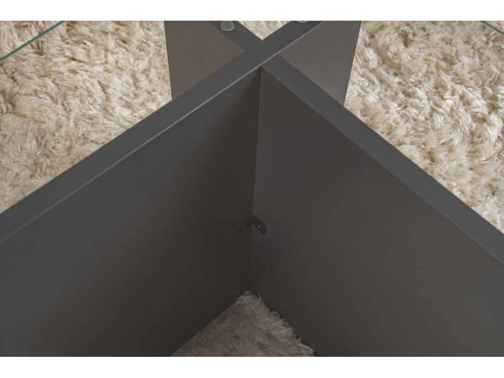 Vetrino" glazen salontafel 105 x 65 x 40 cm - Antraciet