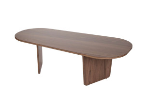 Houten salontafel "Ovalis" - 130 x 65 x 40 cm - Notelaar