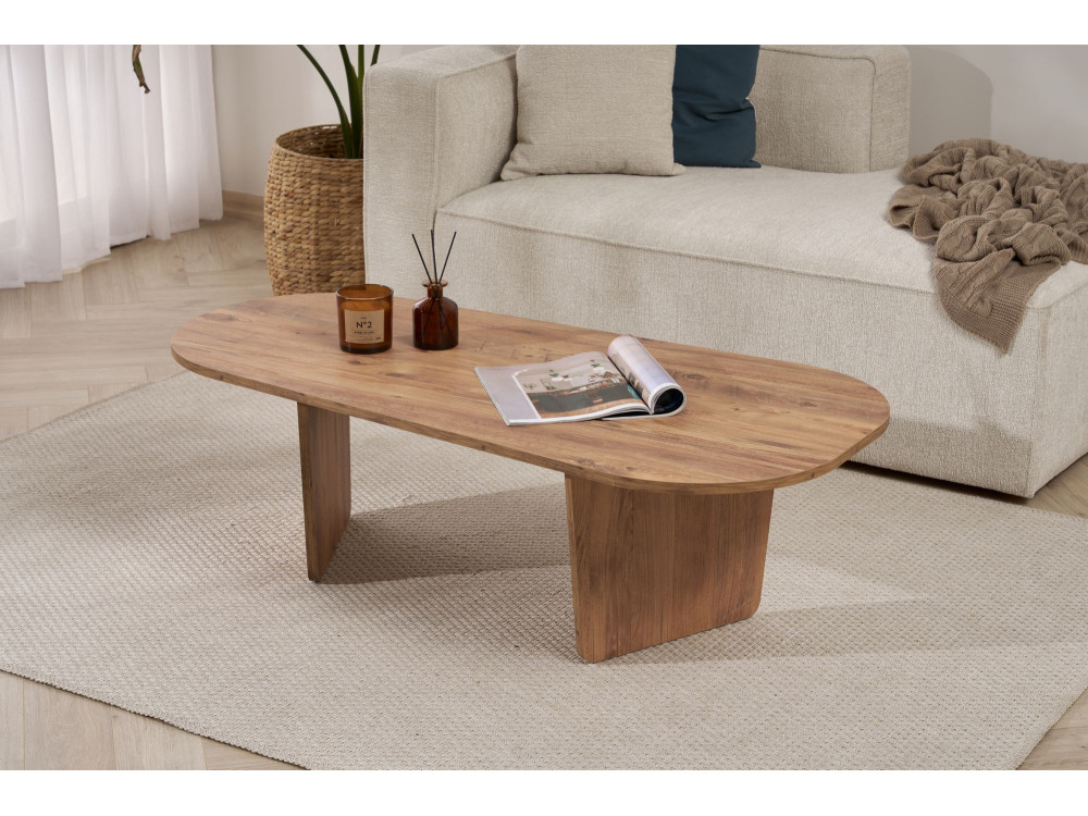 Houten salontafel "Ovalis" - 130 x 65 x 40 cm - Atlantic Pine