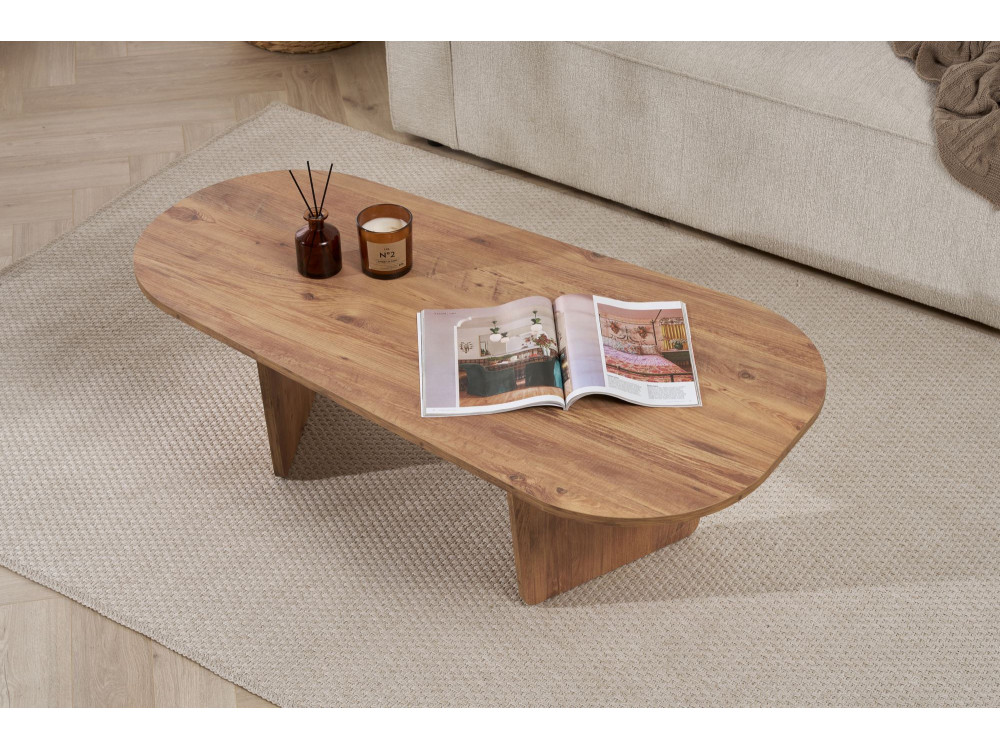 Houten salontafel "Ovalis" - 130 x 65 x 40 cm - Atlantic Pine
