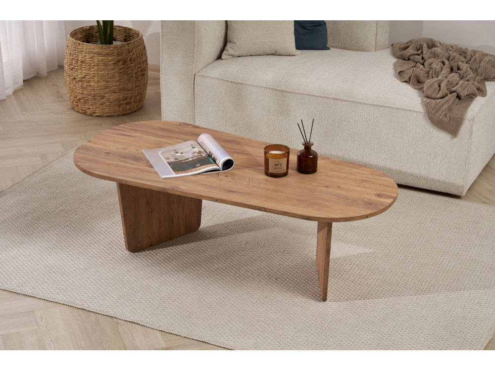 Houten salontafel "Ovalis" - 130 x 65 x 40 cm - Atlantic Pine