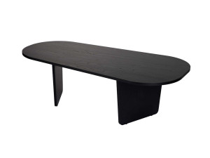 Houten salontafel "Ovalis" - 130 x 65 x 40 cm - Zwart hout
