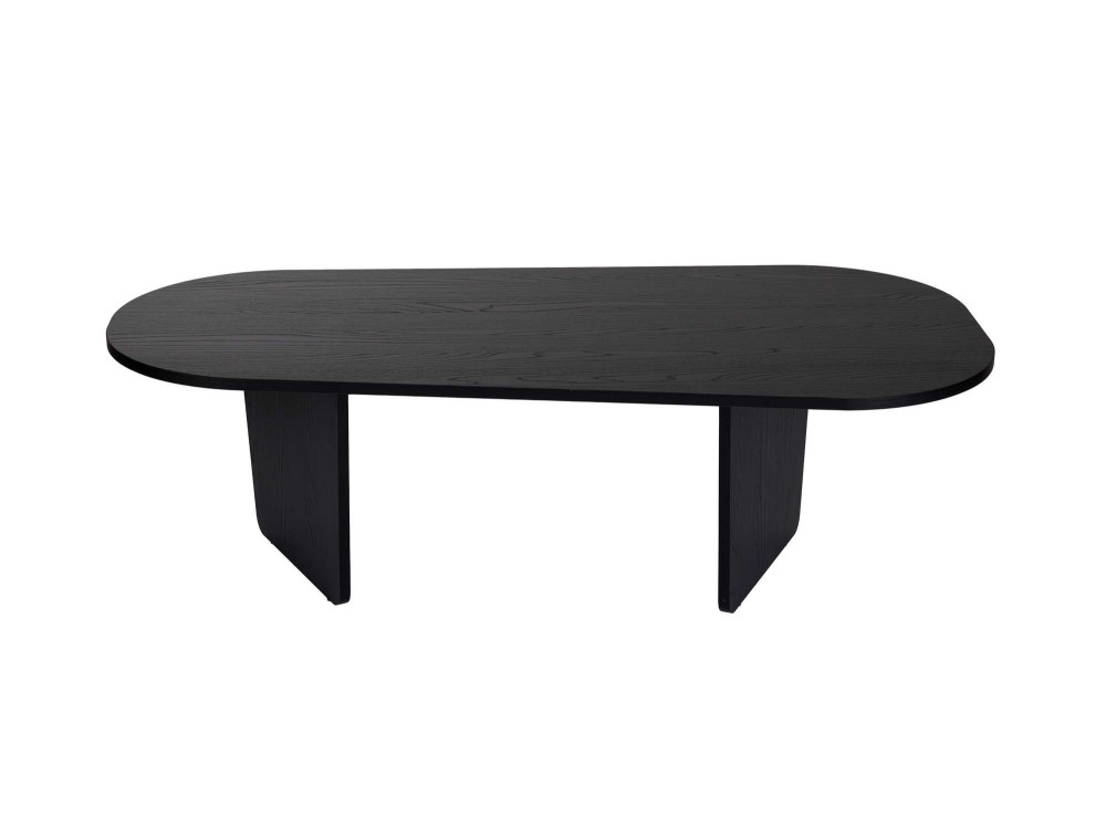 Houten salontafel "Ovalis" - 130 x 65 x 40 cm - Zwart hout
