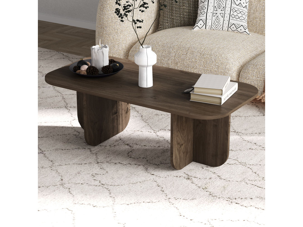 Houten salontafel "Becaj" - 120 x 60 x 41 cm - Notelaar