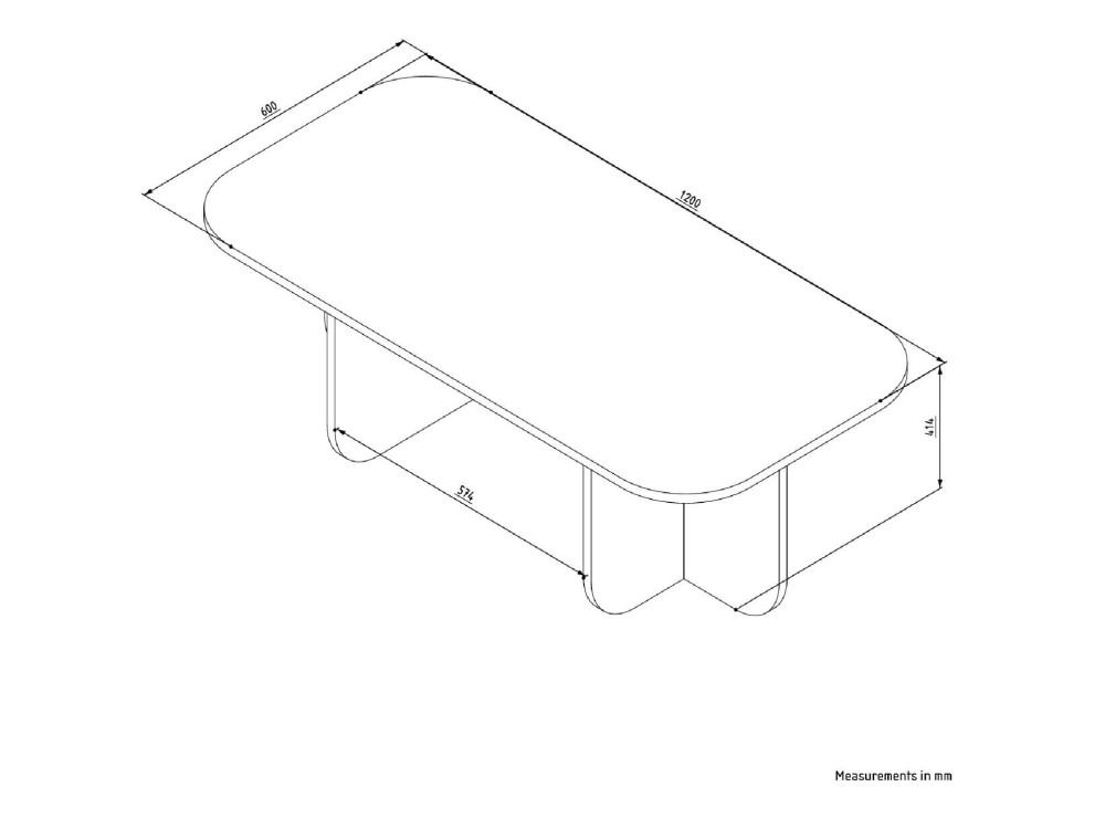 Houten salontafel "Becaj" - 120 x 60 x 41 cm - Notelaar