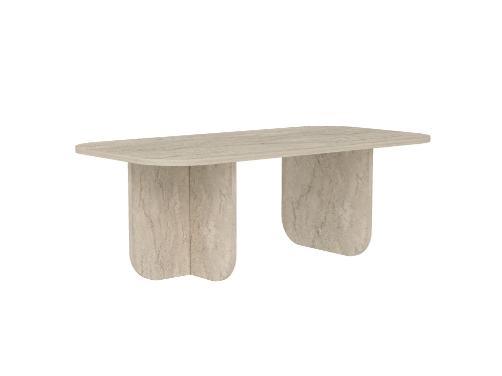 Houten salontafel "Becaj" - 120 x 60 x 41 cm - Travertin