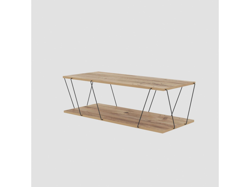 Zisino" houten salontafel - 120 x 50 x 30 cm - Bruin