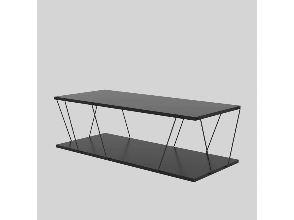Houten salontafel "Zisino" - 120 x 50 x 30 cm - Antracietgrijs