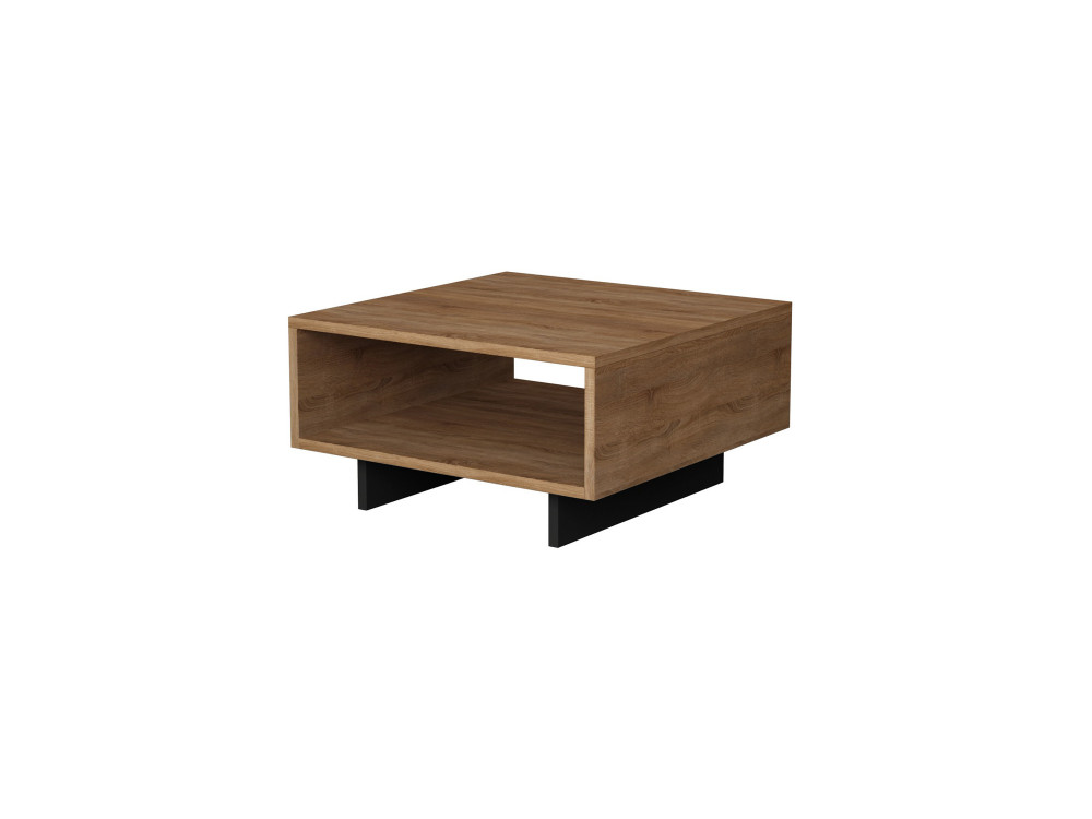 Houten salontafel "Hola" - 60 x 60 x 32 cm - Eiken-Anthraciet