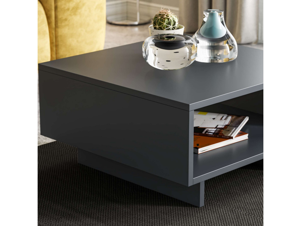 Houten salontafel "Hola" - 60 x 60 x 32 cm - Antracietgrijs