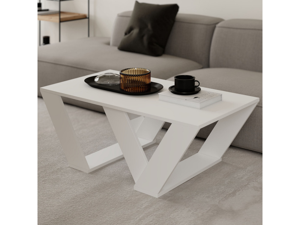 Houten salontafel "Pipra" - 110 x 60 x 40 cm - Wit