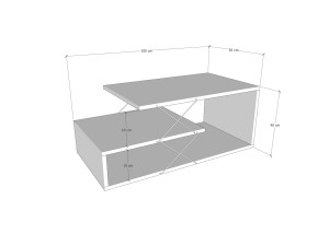 Houten salontafel "Cayenne" - 100 x 50 x 40 cm - Wit