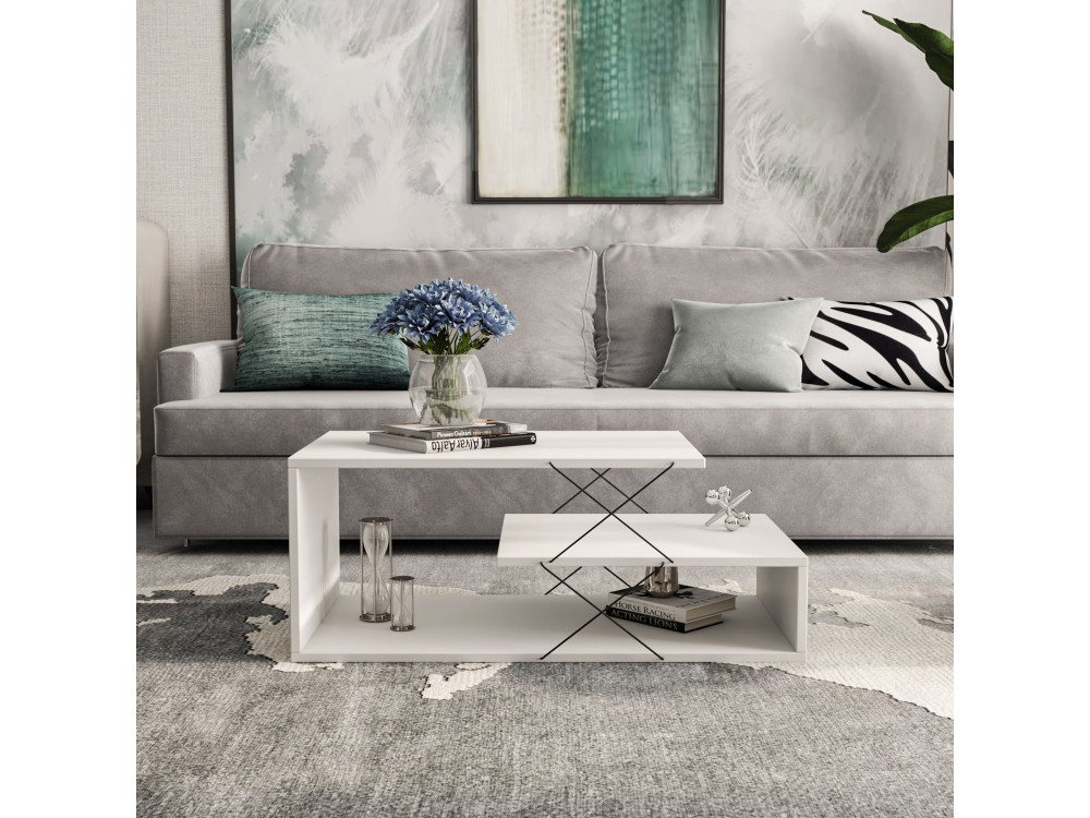 Houten salontafel "Cayenne" - 100 x 50 x 40 cm - Wit