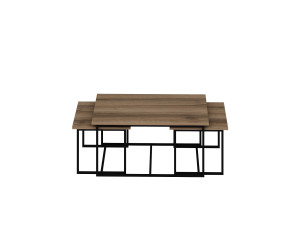Levada" houten nesttafel (3 stuks) - 90 x 60 x 42 cm - Notenhout