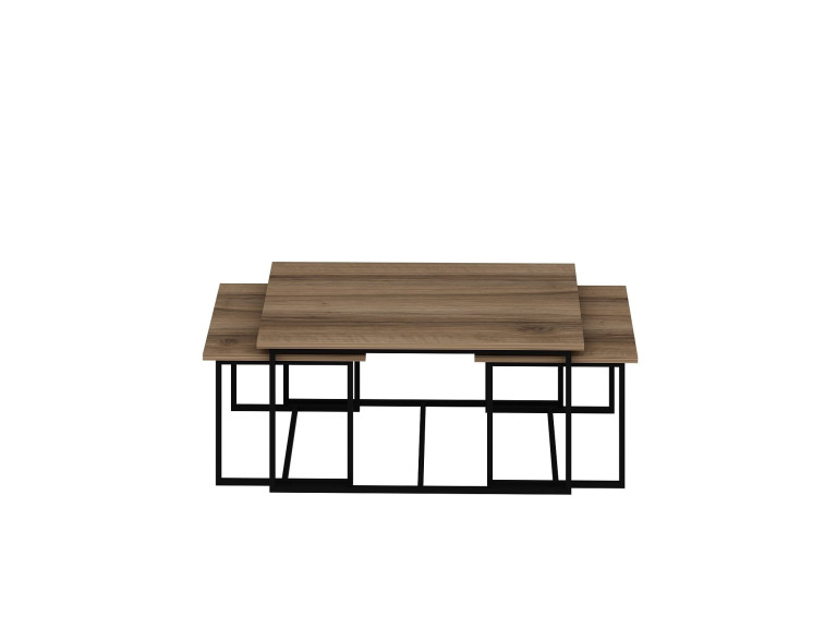 Levada" houten nesttafel (3 stuks) - 90 x 60 x 42 cm - Notenhout