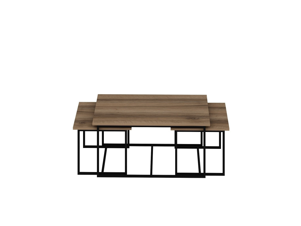 Levada" houten nesttafel (3 stuks) - 90 x 60 x 42 cm - Notenhout