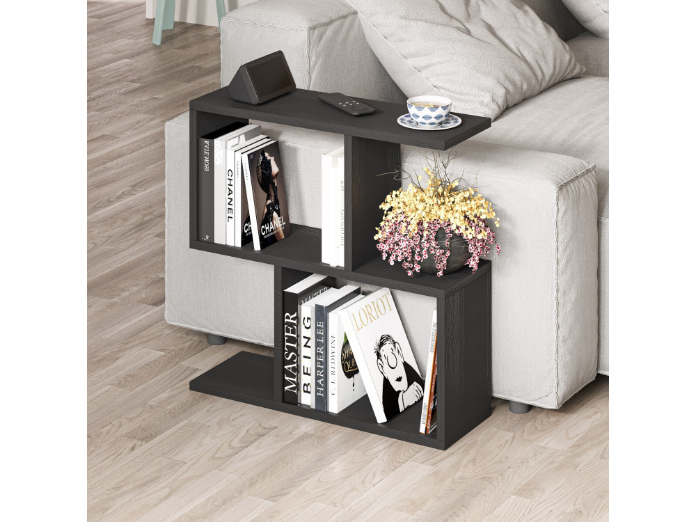 Homemania" houten salontafel - 60 x 20 x 60 cm - Zwart hout