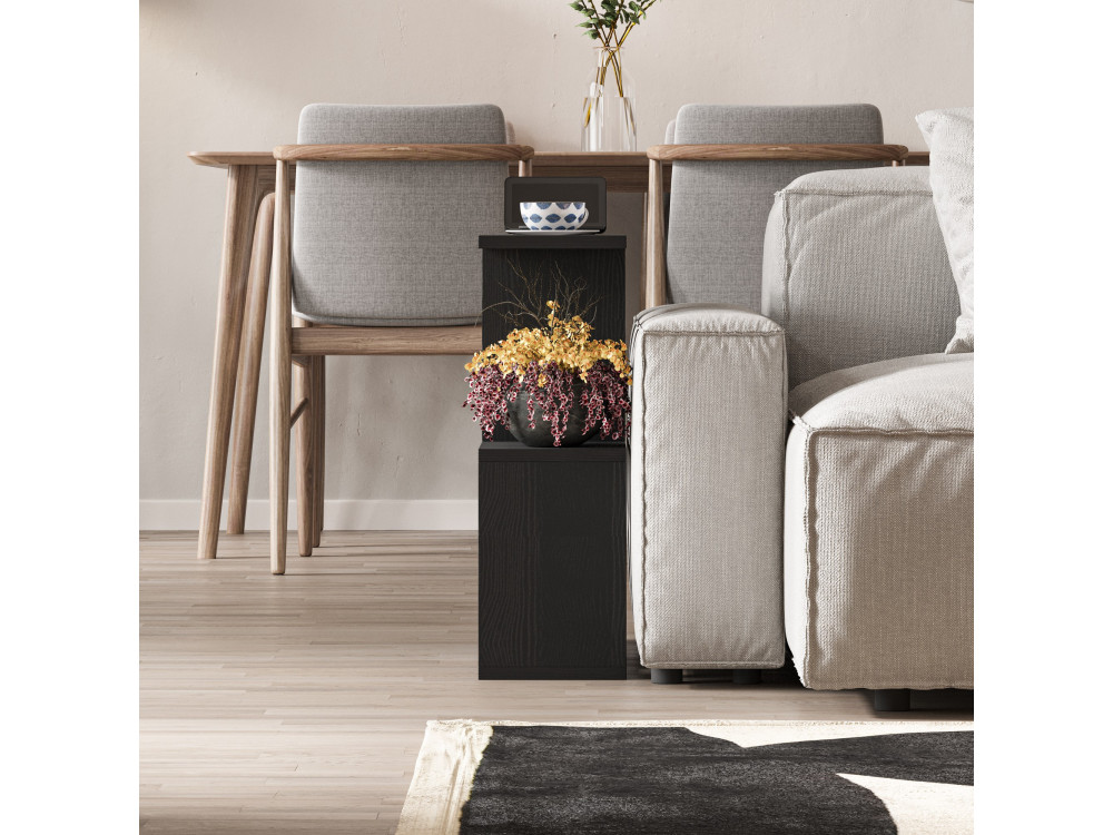 Homemania" houten salontafel - 60 x 20 x 60 cm - Zwart hout