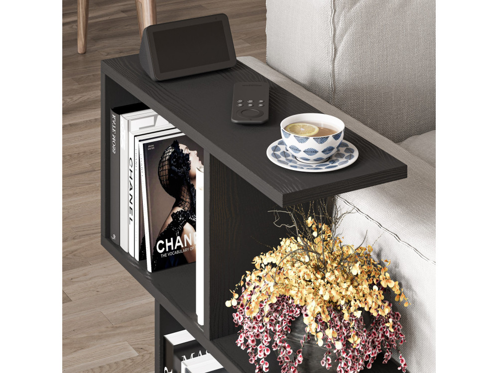 Homemania" houten salontafel - 60 x 20 x 60 cm - Zwart hout