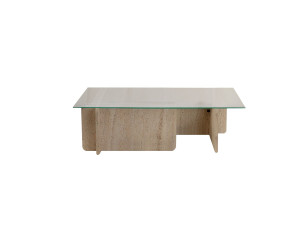 Houten salontafel "Flavio" - 105 x 65 x 30 cm - Travertin