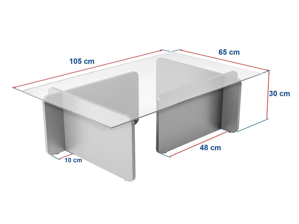 Houten salontafel "Flavio" - 105 x 65 x 30 cm - Travertin