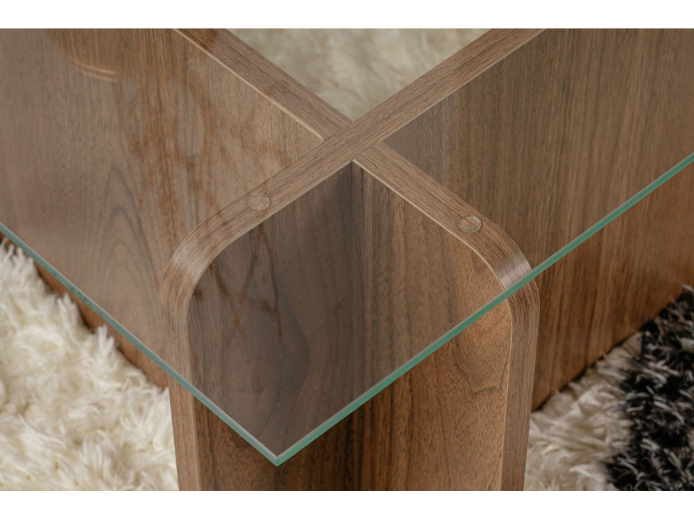 Houten salontafel "Flavio" - 105 x 65 x 30 cm - Notelaar