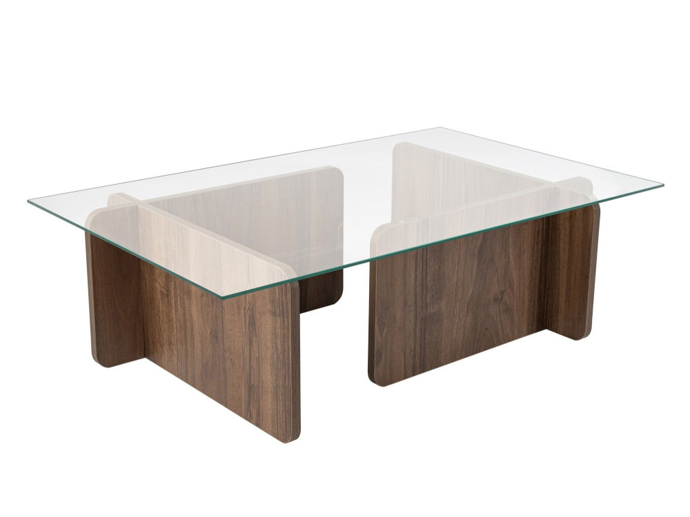 Houten salontafel "Flavio" - 105 x 65 x 30 cm - Notelaar