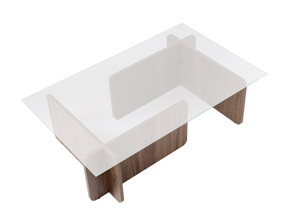 Houten salontafel "Flavio" - 105 x 65 x 30 cm - Notelaar
