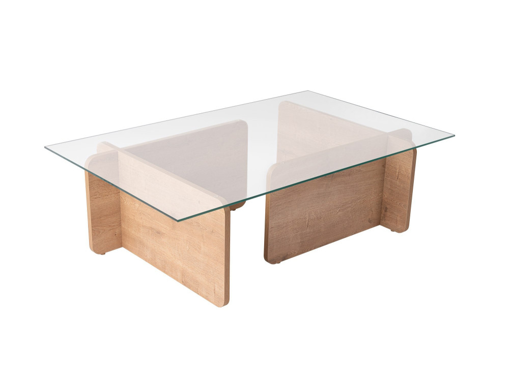 Houten salontafel "Flavio" - 105 x 65 x 30 cm - Eik