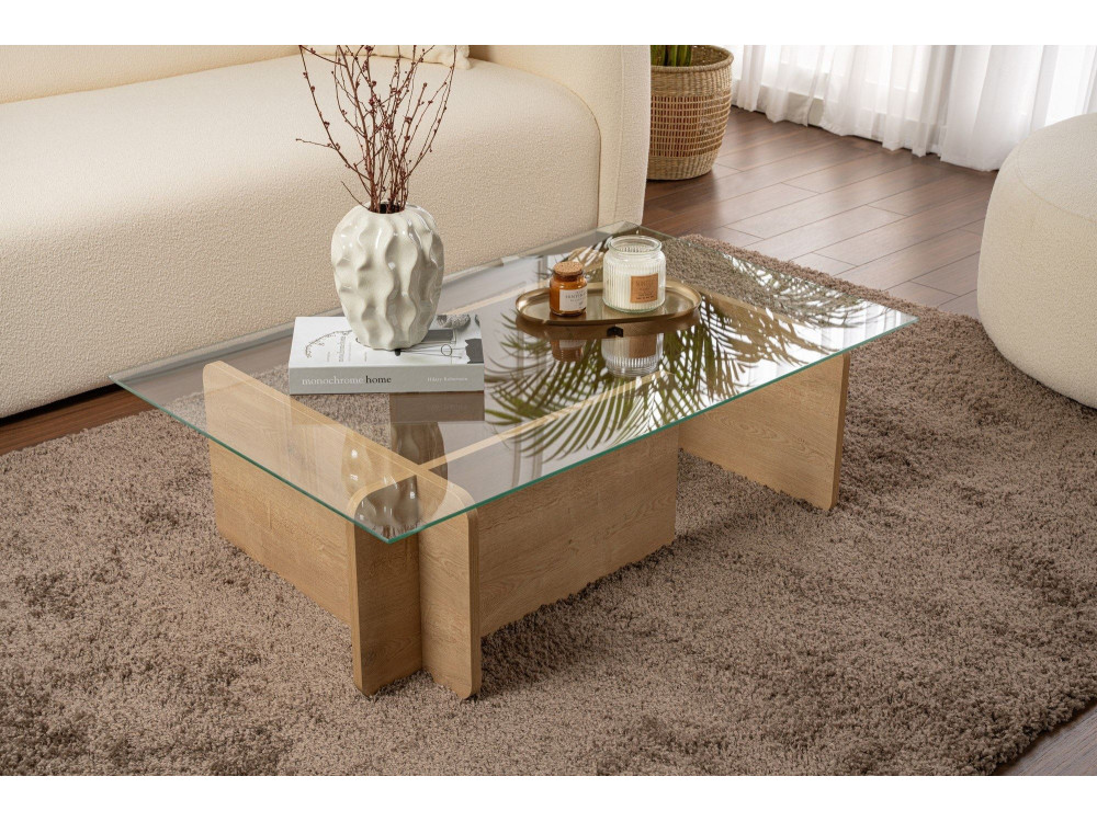 Houten salontafel "Flavio" - 105 x 65 x 30 cm - Eik