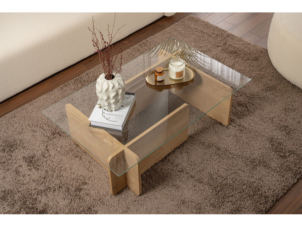 Houten salontafel "Flavio" - 105 x 65 x 30 cm - Eik