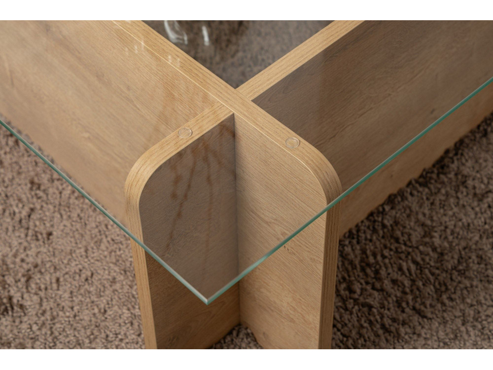 Houten salontafel "Flavio" - 105 x 65 x 30 cm - Eik